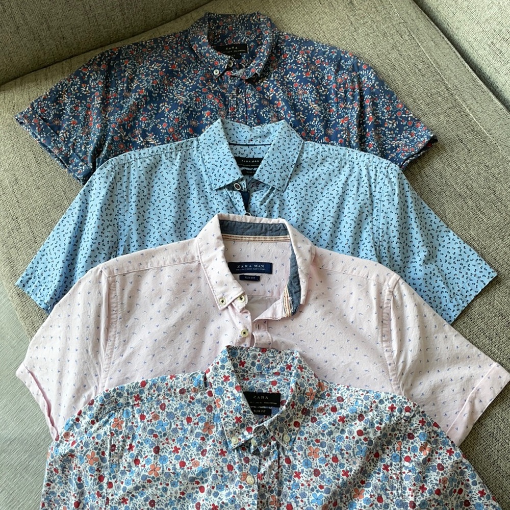 Zara Bundle 4 Short-sleeve buttons ups Size small